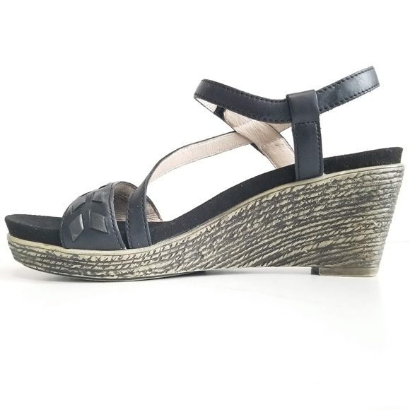 Umberto Raffini Oleander Wedge Heels Sandals Black - Picture 3 of 8